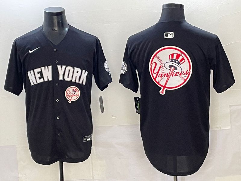 Men 2025 New York Yankees Blank Black Nike MLB Jersey style 0040->new york yankees->MLB Jersey